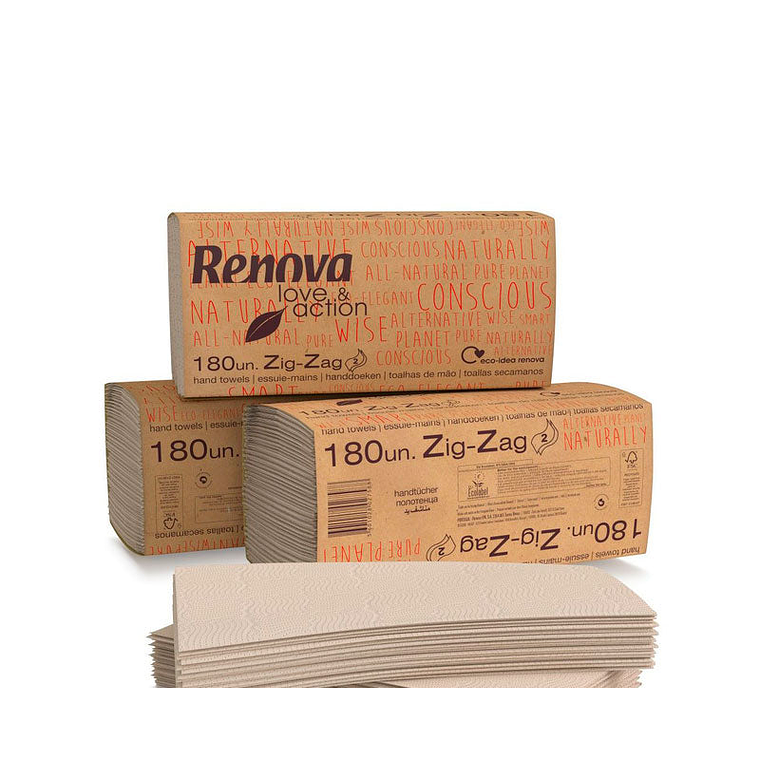 Papel Toalla Secamanos Zig Zag Renova Love & Action - 2700 Toallas 2