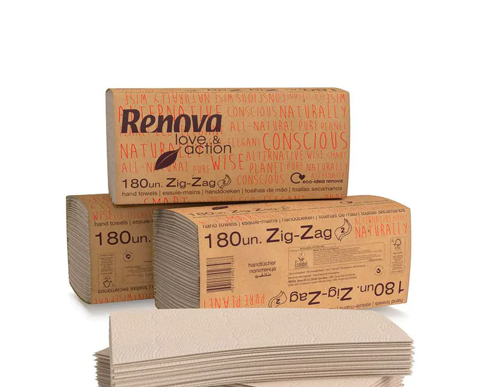 Papel Toalla Secamanos Zig Zag Renova Love & Action - 2700 Toallas 2
