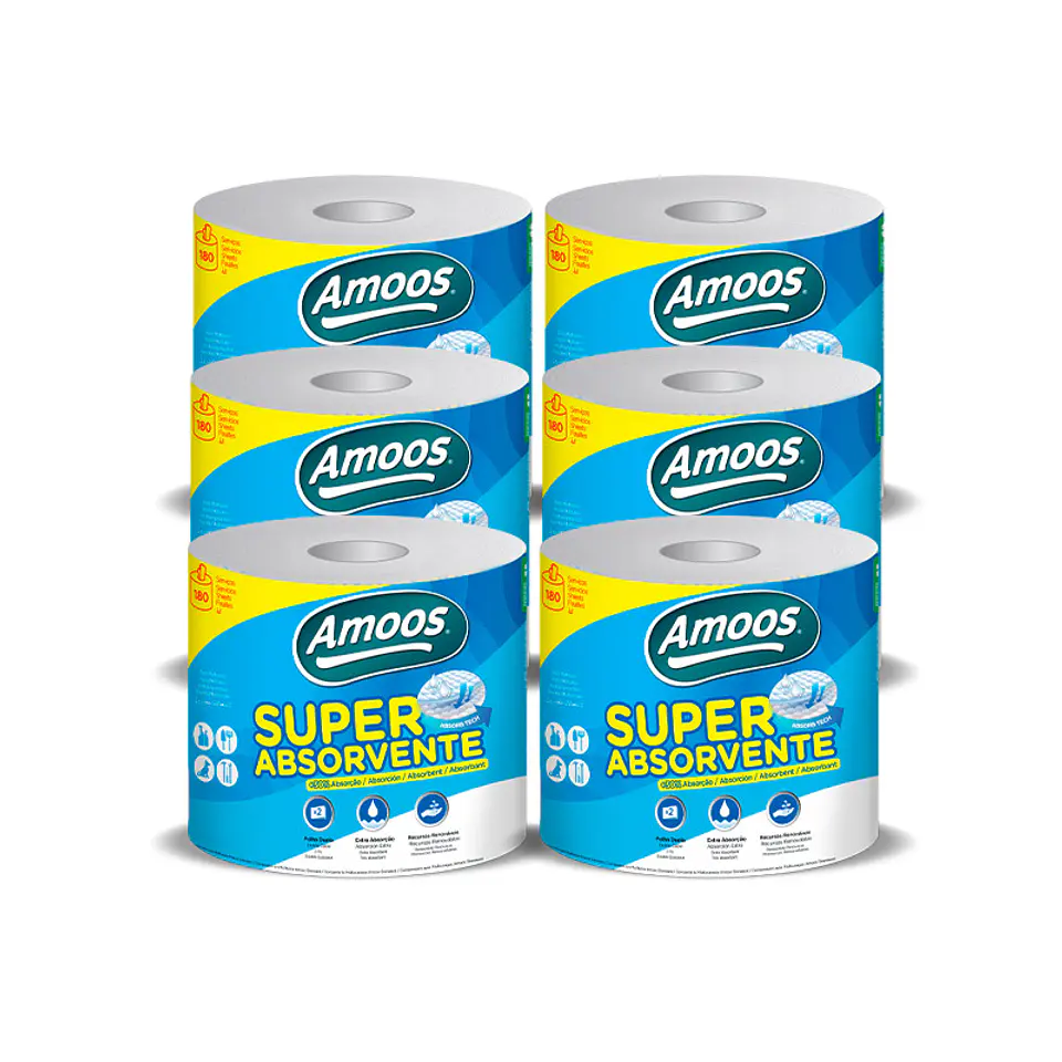 Rollo de Papel Multiusos Amoos Súper Absorbente - 45 Metros 3