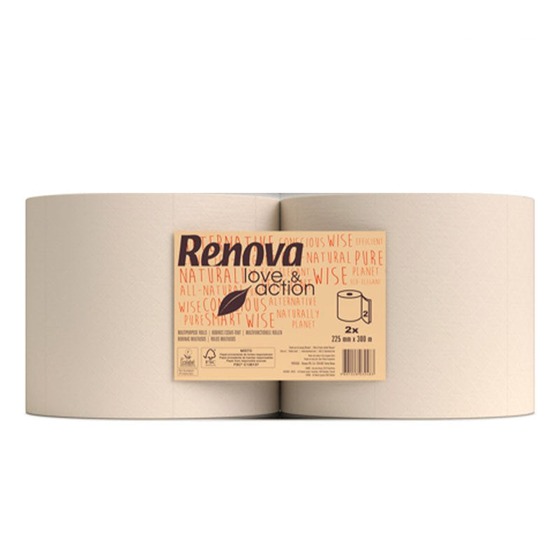 Bobina de Papel Industrial Renova Love & Action - 300 Metros 1