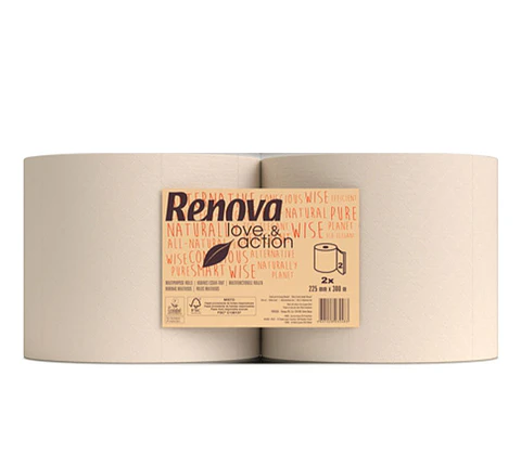 Bobina de Papel Industrial Renova Love & Action - 300 Metros