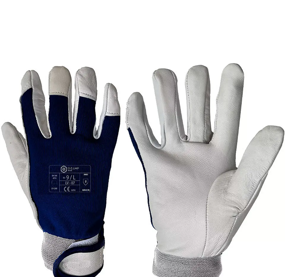 Guantes de Trabajo de Piel y Algodón LV-07 ( 12 Pares ) 1