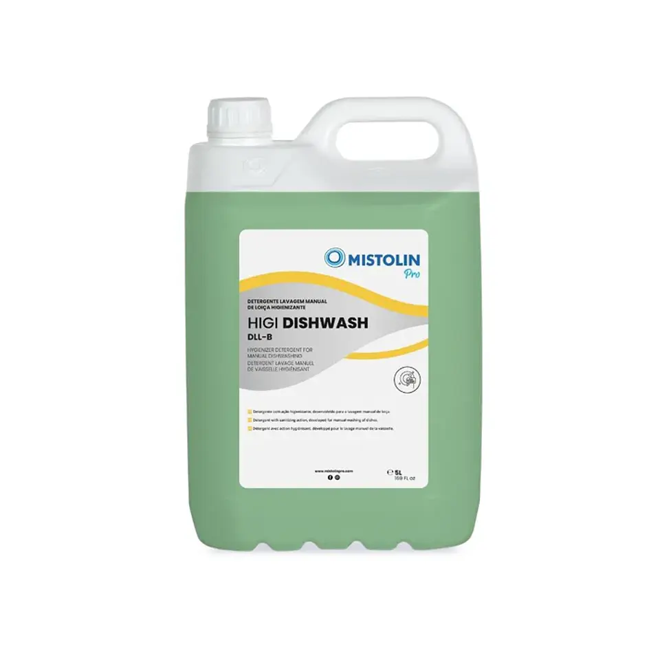 Detergente para Lavado Manual de Vajilla Higienizante DLL-B Mistolin Pro – 5 Litros 1