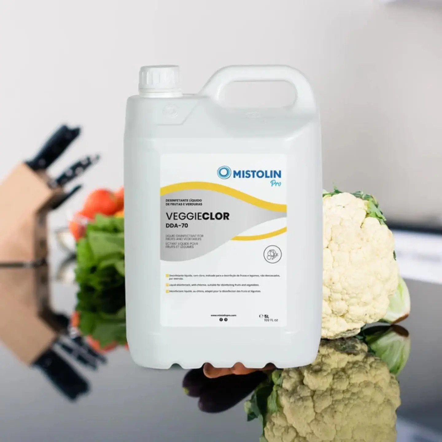 Desinfectante Líquido de Frutas y Verduras DDA-70 Mistolin Pro - 5 Litros 2