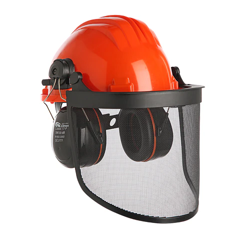 Casco con Visera de Protección con Malla Metálica y Protectores Auditivos Climax 437