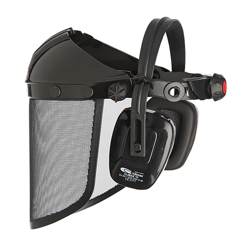 Visera de Protección de Malla Metálica y Protectores Auditivos Climax 10-N