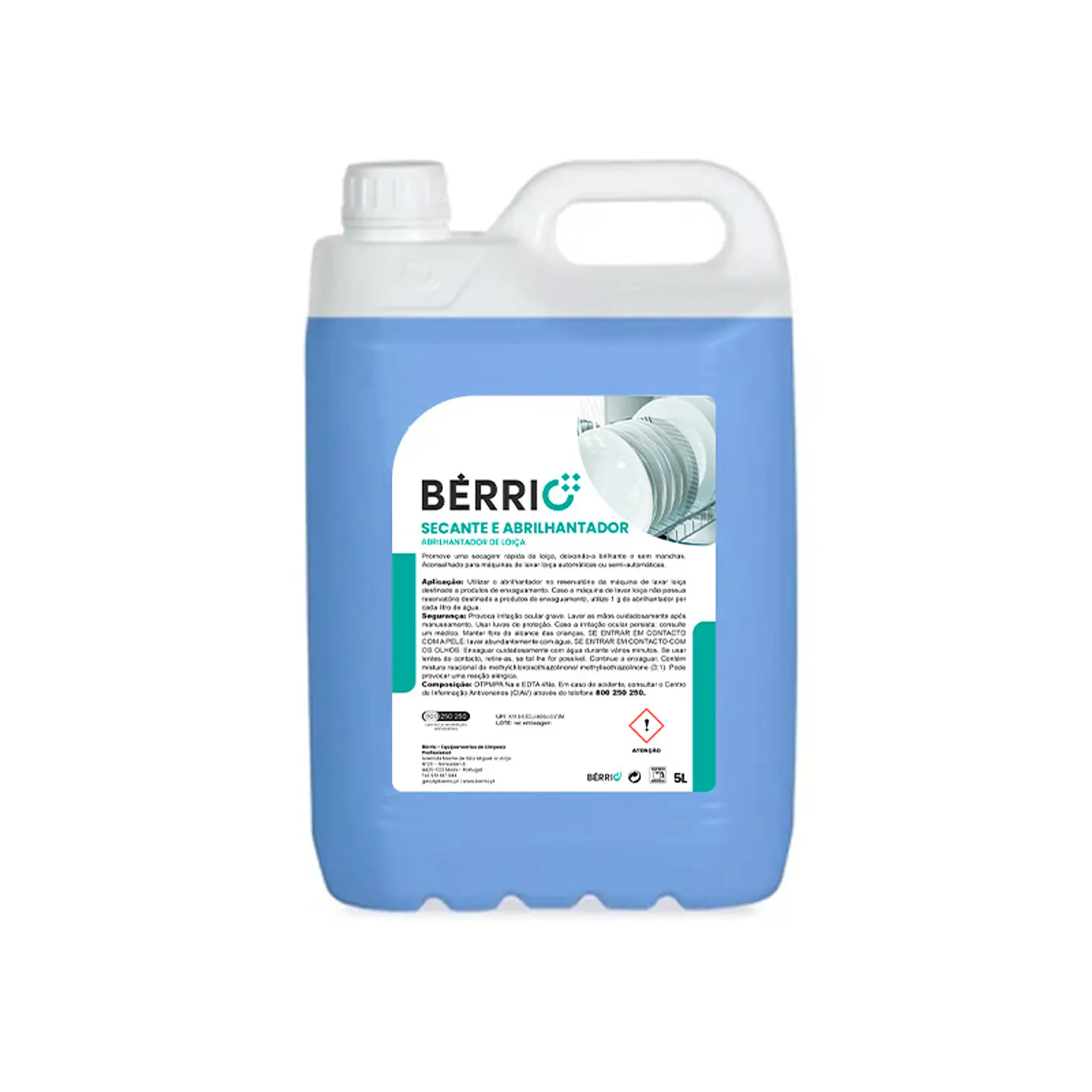 Abrillantador y Secante para Lavado Mecánico de Vajilla Bérrio - 5 Litros 1