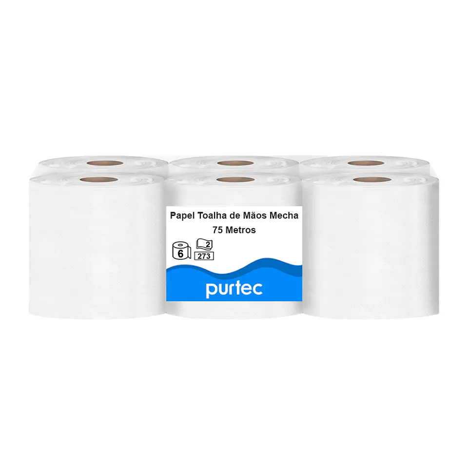 Papel de Toallas Secamanos Mecha Purtec - 75 metros 1