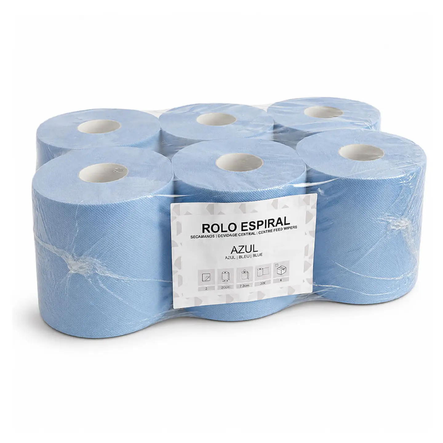 Papel de Toallas Secamanos Mecha Purtec Azul - 75 metros 1