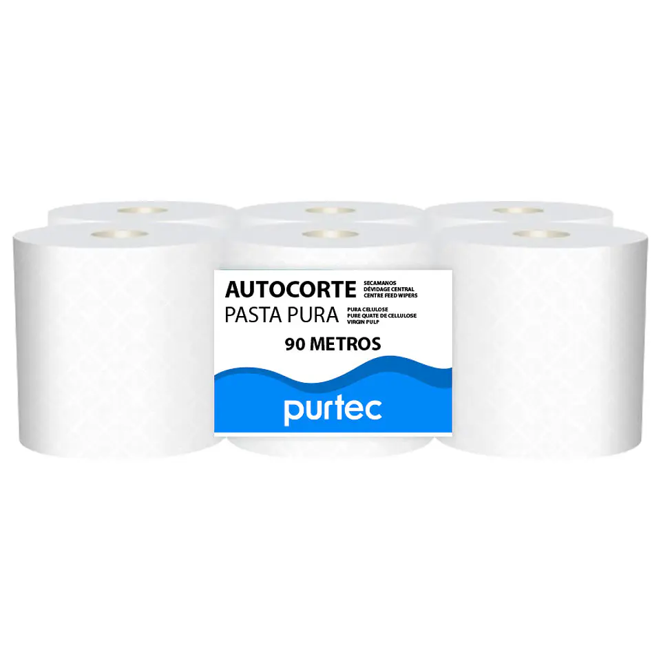 Papel de Toallas Secamanos Autocorte Purtec - 90 metros 1