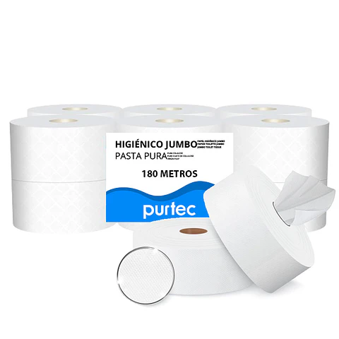 Papel Higiénico Industrial de Extracción Central Purtec – 180 metros
