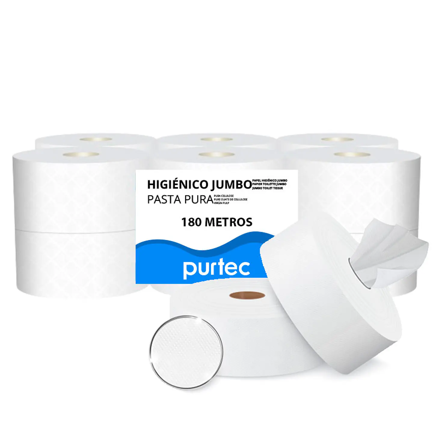Papel Higiénico Industrial de Extracción Central Purtec – 180 metros 1