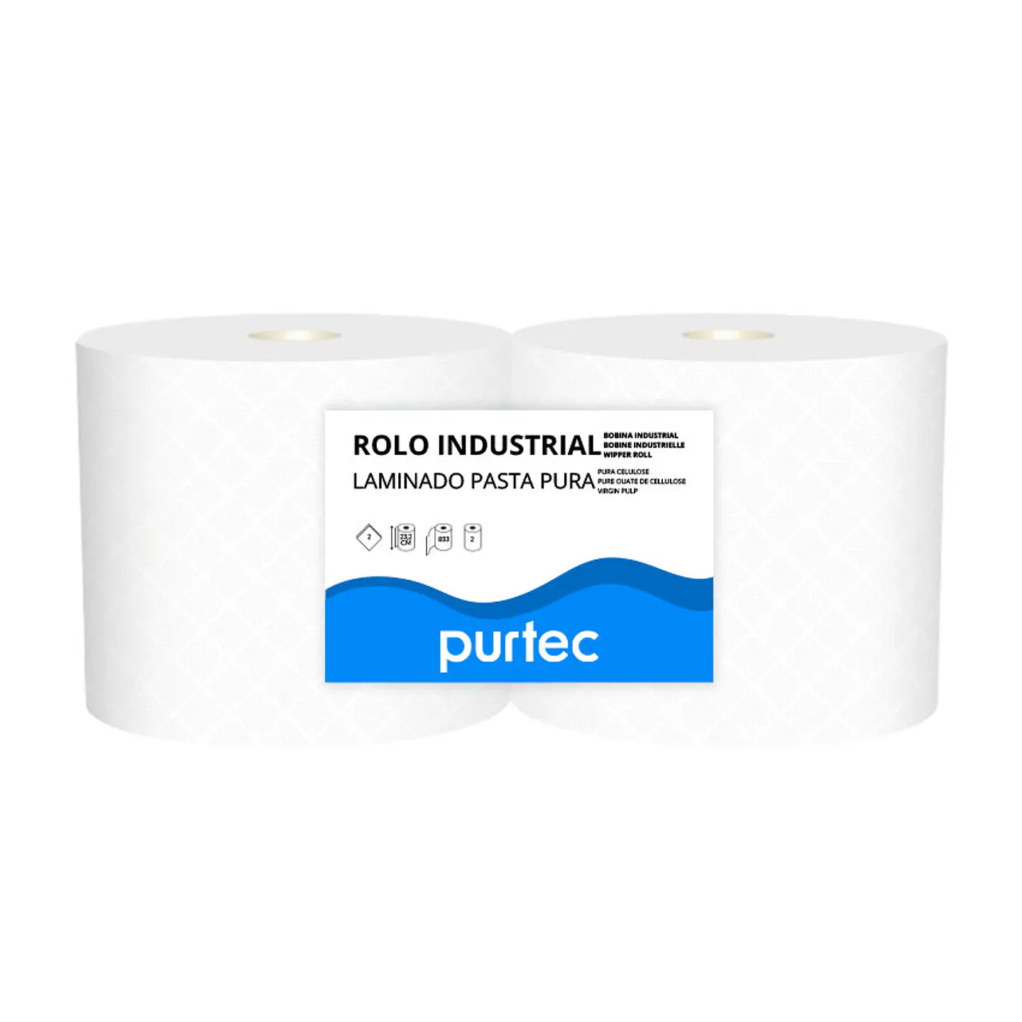 Rolo Bobine de Papel Industrial Purtec - 250 Metros 1