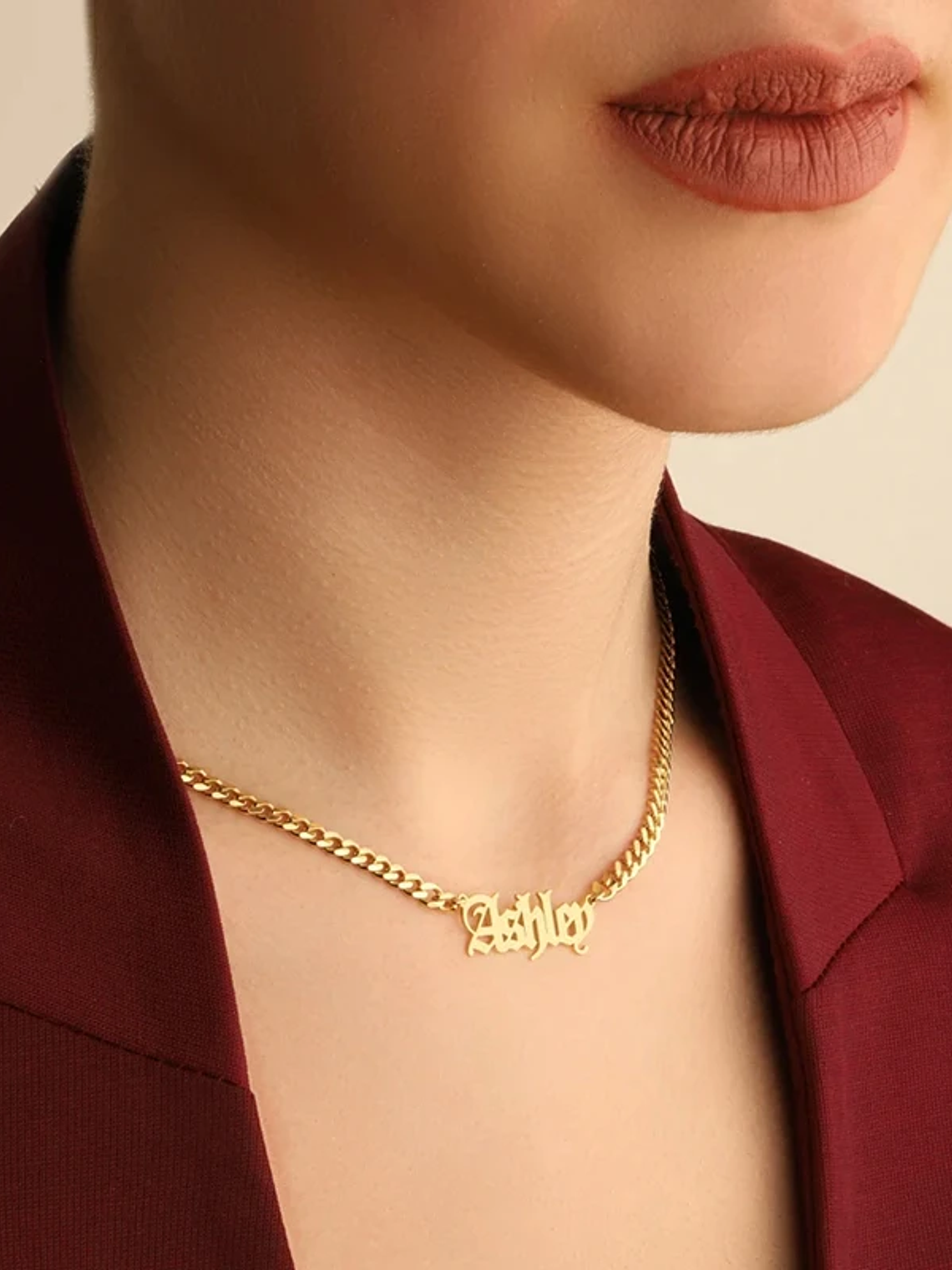 Cadena estilo cubano con nombre personalizado 1