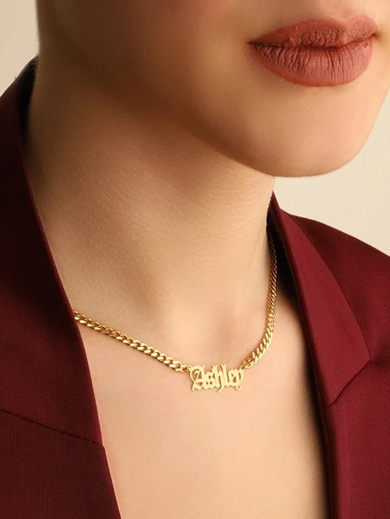 Cadena estilo cubano con nombre personalizado 1