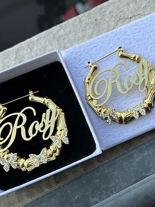 Aros bambu estilo urbano con nombre