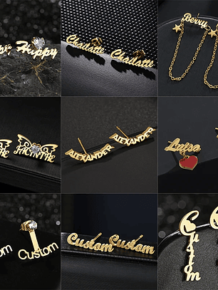 Pendientes con nombre diferentes diseños