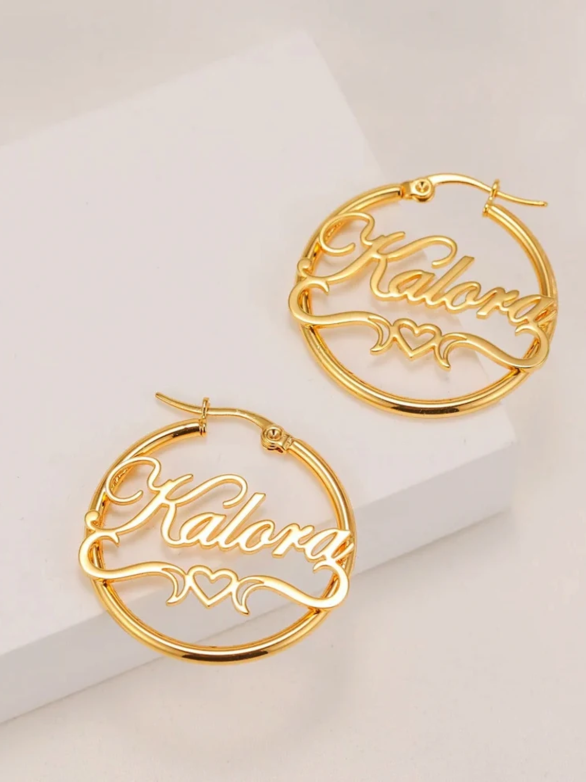 Aros con nombre y corazon 4