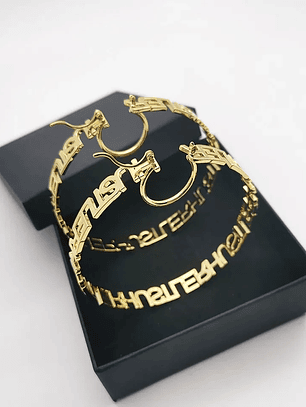 Aros tipo versace Nombre PERSONALIZADO