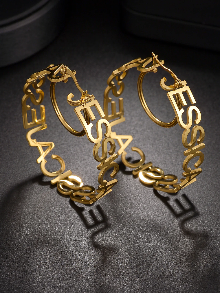 Aros tipo versace Nombre PERSONALIZADO 3