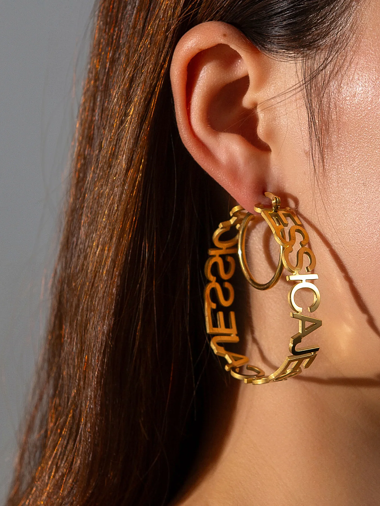 Aros tipo versace Nombre PERSONALIZADO 4