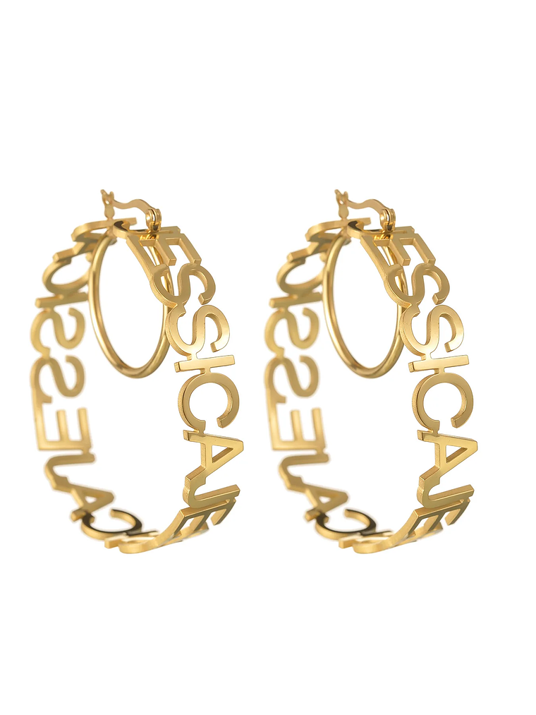 Aros tipo versace Nombre PERSONALIZADO 5