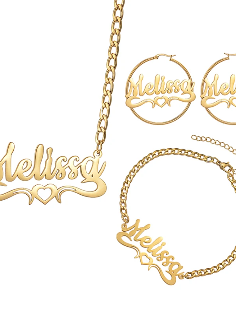 Collar Aros y pulsera personalizado 1