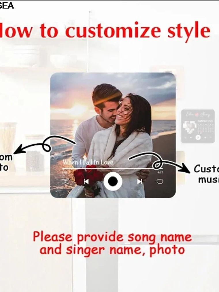 Imán de nevera personalizado con foto de música para mamá  4