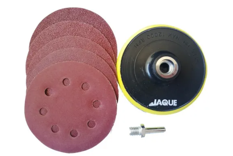 Disco De Velcro Para Esmeril 4 1/2 y Taladro mas 5 lijas