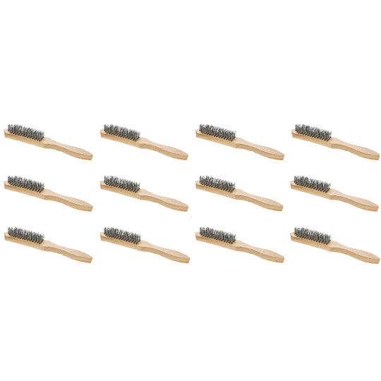 Pack 12 Escobilla Cepillo Acero 6 lineas