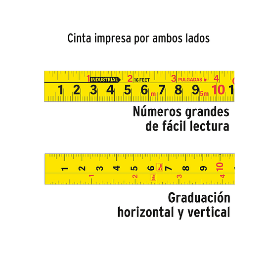 Huincho Medir 8Mts Freno automatico Truper