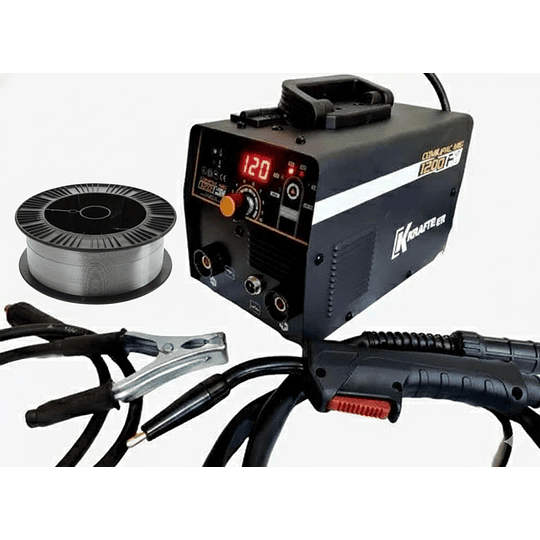 Soldadora Compac Mig 120FX + Rollo de alambre flux KRAFTER
