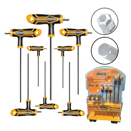 Set Llaves Allen Mango Largo 8Pcs Ingco