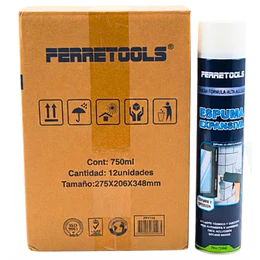 Caja 12 Espumas Expansivas Poliuretano 750ml Ferretools 