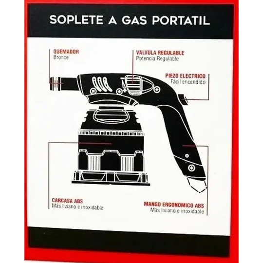 Soplete Bercatti Portátil Gas 1200°c Encendido Automático