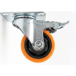 Rueda Giratoria 3" con freno Naranja Jaque