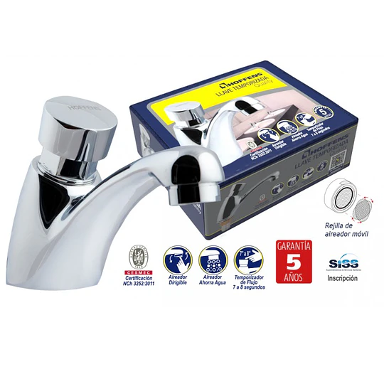 Llave Lavatorios Temporizada (Golpe) Quality Hoffens