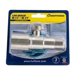 Llave Angular He-he 1/2 Acero Inoxidable Para Estanque Hoffens