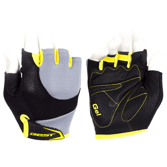 Guantes Cortos Dama Best Sb-01-8518 Gris/Amarillo