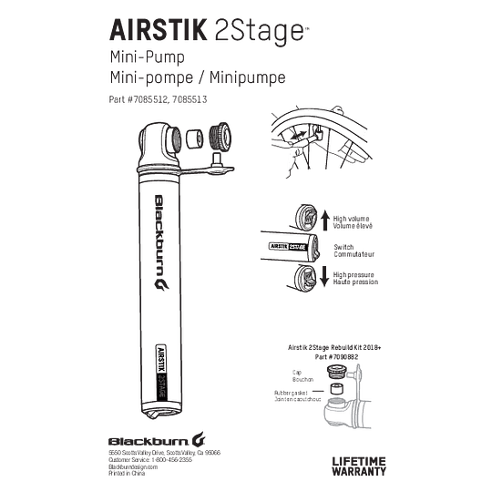 MINI INFLADOR BLACKBURN 2STAGE GRIS