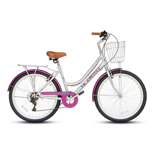 Bicicleta Best De Dama Branta City Aro 26  Plateado/morado