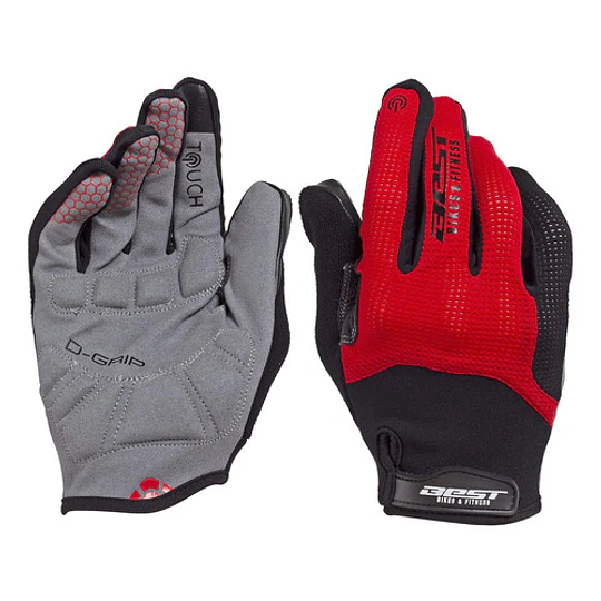 Guante Best Dedos Largos Talla M Negro/rojo Sb-05-9502
