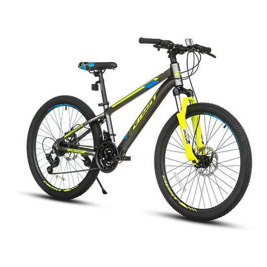 Bicicleta Best Legion De Aluminio Aro 24  Gris/amarillo Neon