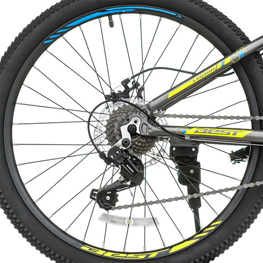 Bicicleta Best Legion De Aluminio Aro 24  Gris/amarillo Neon