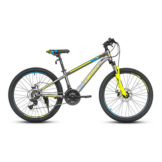 Bicicleta Best Legion De Aluminio Aro 24  Gris/amarillo Neon
