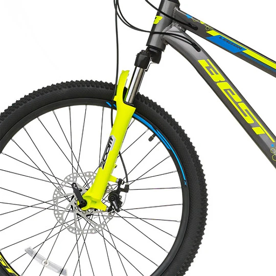 Bicicleta Best Legion De Aluminio Aro 24  Gris/amarillo Neon