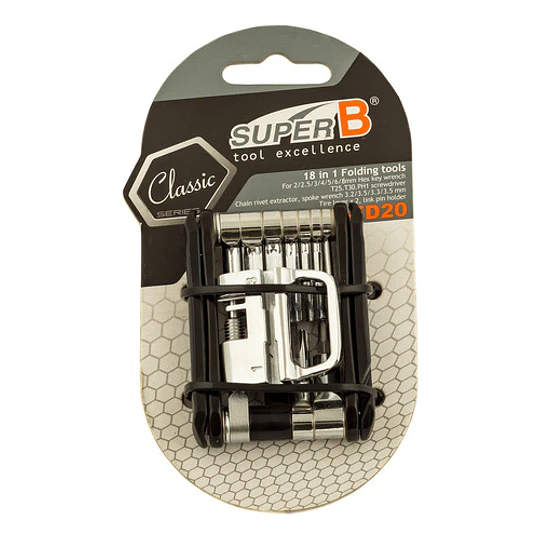 Multiherramienta 18 En 1 Super B Tb-fd20 Negro/plata