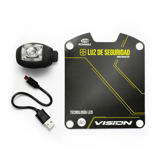 Luz Led Trasera Roja Vision Flash Recargable Usb Silicona Ne