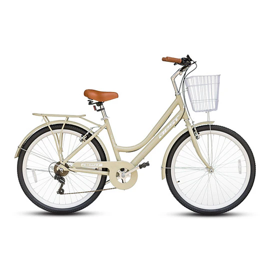 Bicicleta Best De Dama Calidra City Aluminio Aro 26  Crema