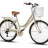 Bicicleta Best De Dama Calidra City Aluminio Aro 26  Crema